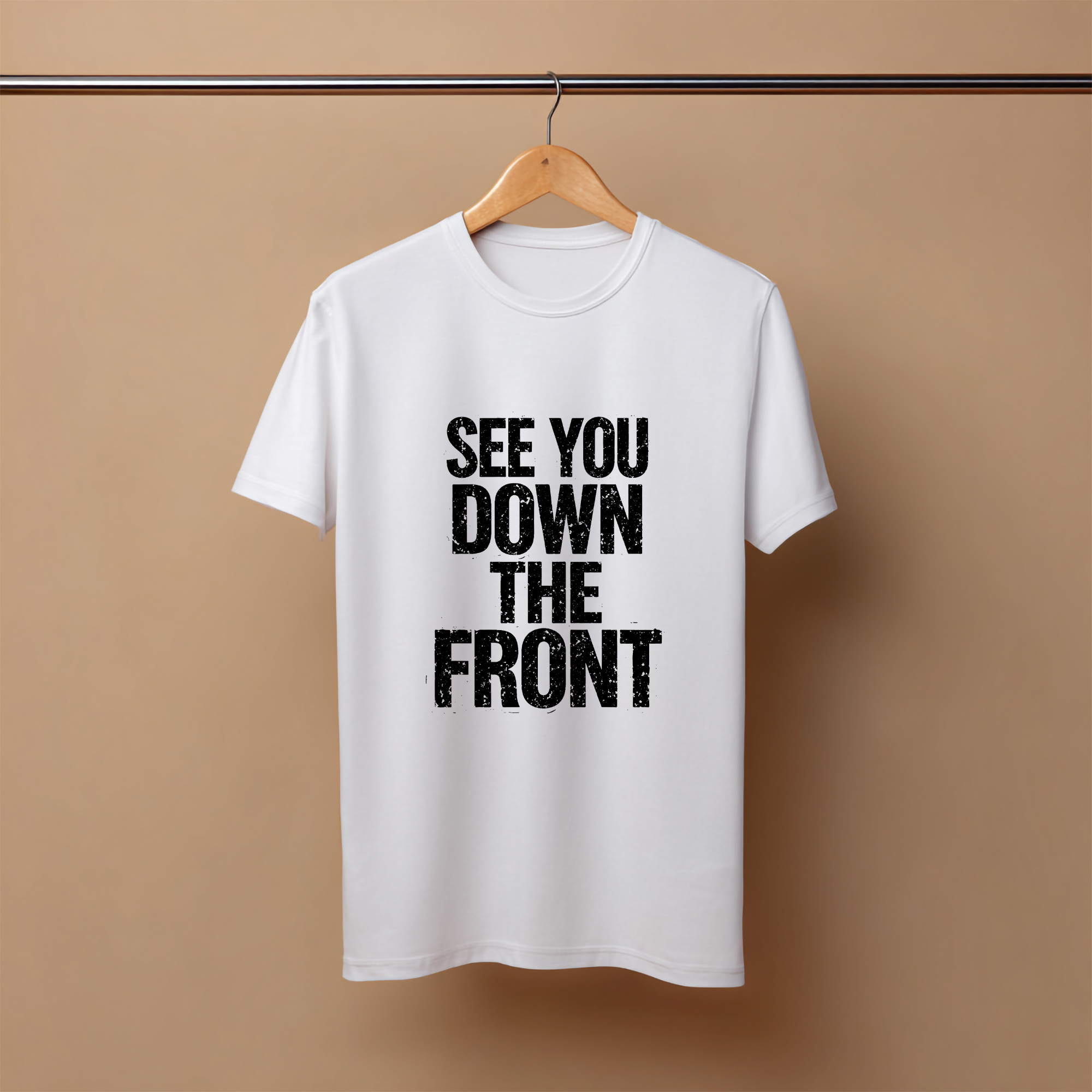 White Short Sleeve Tee - See You Down The Front